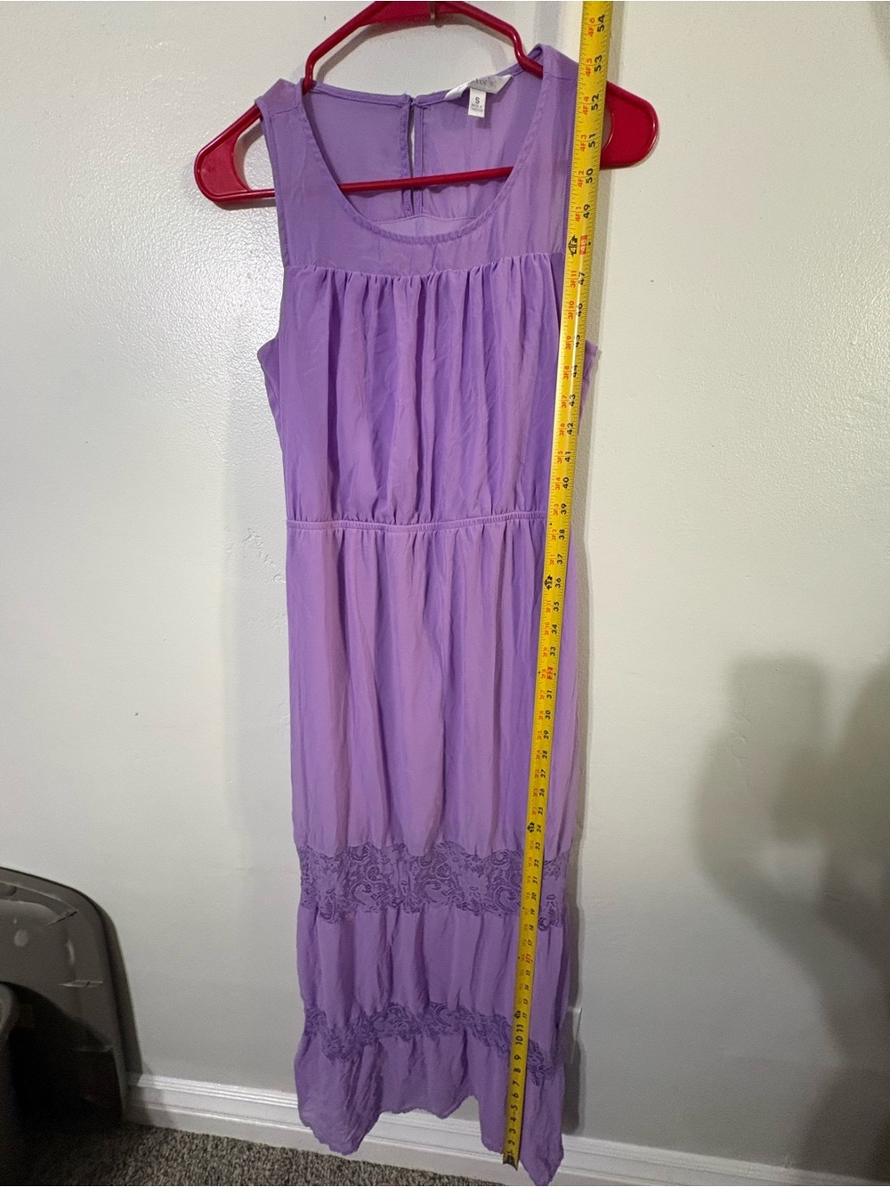 Sz Sm Charming Charlie Lavender Sleeveless Maxi Dress with Lace Tiers